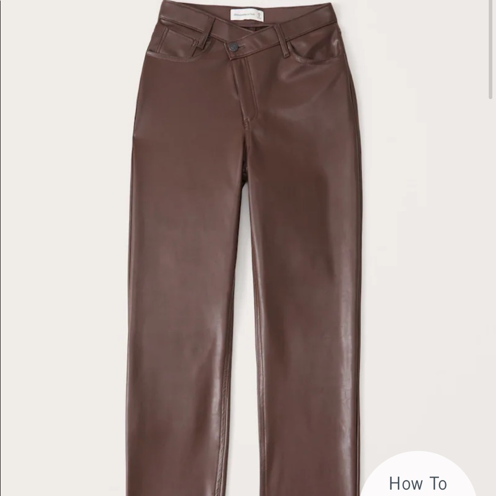 Vegan Dad Leather Pants from Abercrombie and Fitch